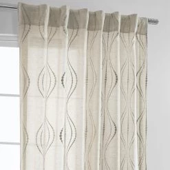 Suez Natural Embroidered Patterned Faux Linen Sheer Curtain 11 Suez Natural Embroidered Patterned Faux Linen Sheer Curtain -Chic Curtains Shop SHCH SLWE5294 back tab header