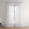 Cirro Off White Solid Linen Sheer Curtain Pair (2 Panels) 1 Cirro Off White Solid Linen Sheer Curtain Pair (2 Panels) -Chic Curtains Shop SHCH SP07161 front view