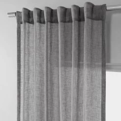 Nimbo Grey Solid Linen Sheer Curtain Pair (2 Panels) 11 Nimbo Grey Solid Linen Sheer Curtain Pair (2 Panels) -Chic Curtains Shop SHCH SP071617 back tab header