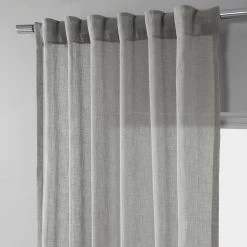 Alto Grey Solid Linen Sheer Curtain Pair (2 Panels) 11 Alto Grey Solid Linen Sheer Curtain Pair (2 Panels) -Chic Curtains Shop SHCH SP07163 back tab header