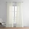 Meridian White Striped Linen Sheer Curtain Pair (2 Panels) 1 Meridian White Striped Linen Sheer Curtain Pair (2 Panels) -Chic Curtains Shop SHCH SP66083 front view