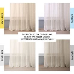 Cotton Seed Textured Faux Linen Sheer Curtain 13 Cotton Seed Textured Faux Linen Sheer Curtain -Chic Curtains Shop SHCH SS071611 angled front view