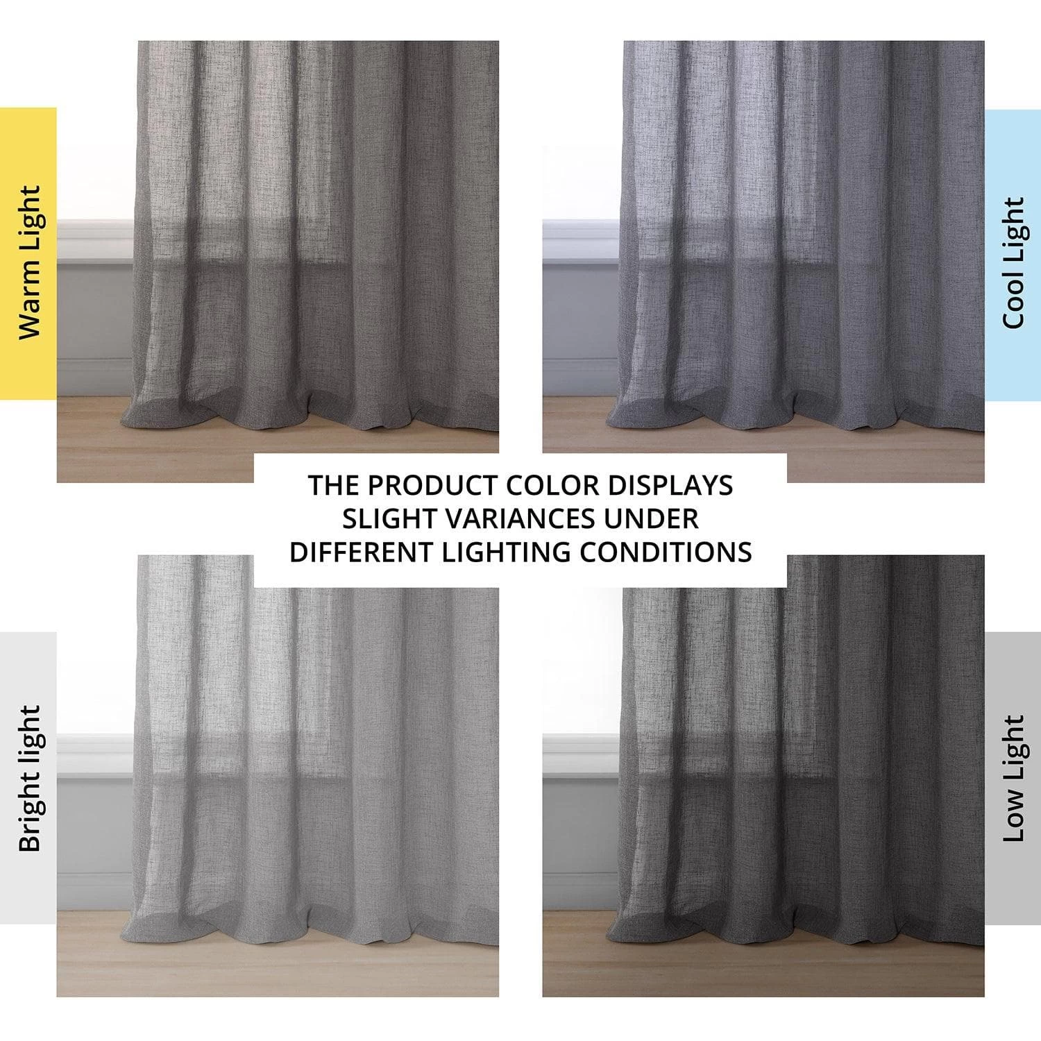 Gravel Grey Grommet Textured Faux Linen Sheer Curtain 8 Gravel Grey Grommet Textured Faux Linen Sheer Curtain - Image 6