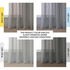 Paris Greige Grommet Textured Faux Linen Sheer Curtain 13 Paris Greige Grommet Textured Faux Linen Sheer Curtain -Chic Curtains Shop SHCH SS07163 GR angled front view