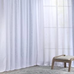 Double Layered White Extra Wide Voile Sheer Curtain -Chic Curtains Shop SHCH VOL1 DLDW 19429 3