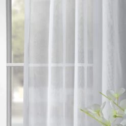 Double Layered White Voile Sheer Curtain -Chic Curtains Shop SHCH VOL1 DLSW 5357 5