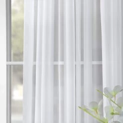 Solid White Extra Wide Voile Sheer Curtain 9 Solid White Extra Wide Voile Sheer Curtain -Chic Curtains Shop SHCH VOL1 SLDW 15501 4
