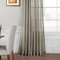 Double Layered Museum Grey Extra Wide Voile Sheer Curtain 11 Double Layered Museum Grey Extra Wide Voile Sheer Curtain -Chic Curtains Shop SHCH VOL6 DLDW 49003 3