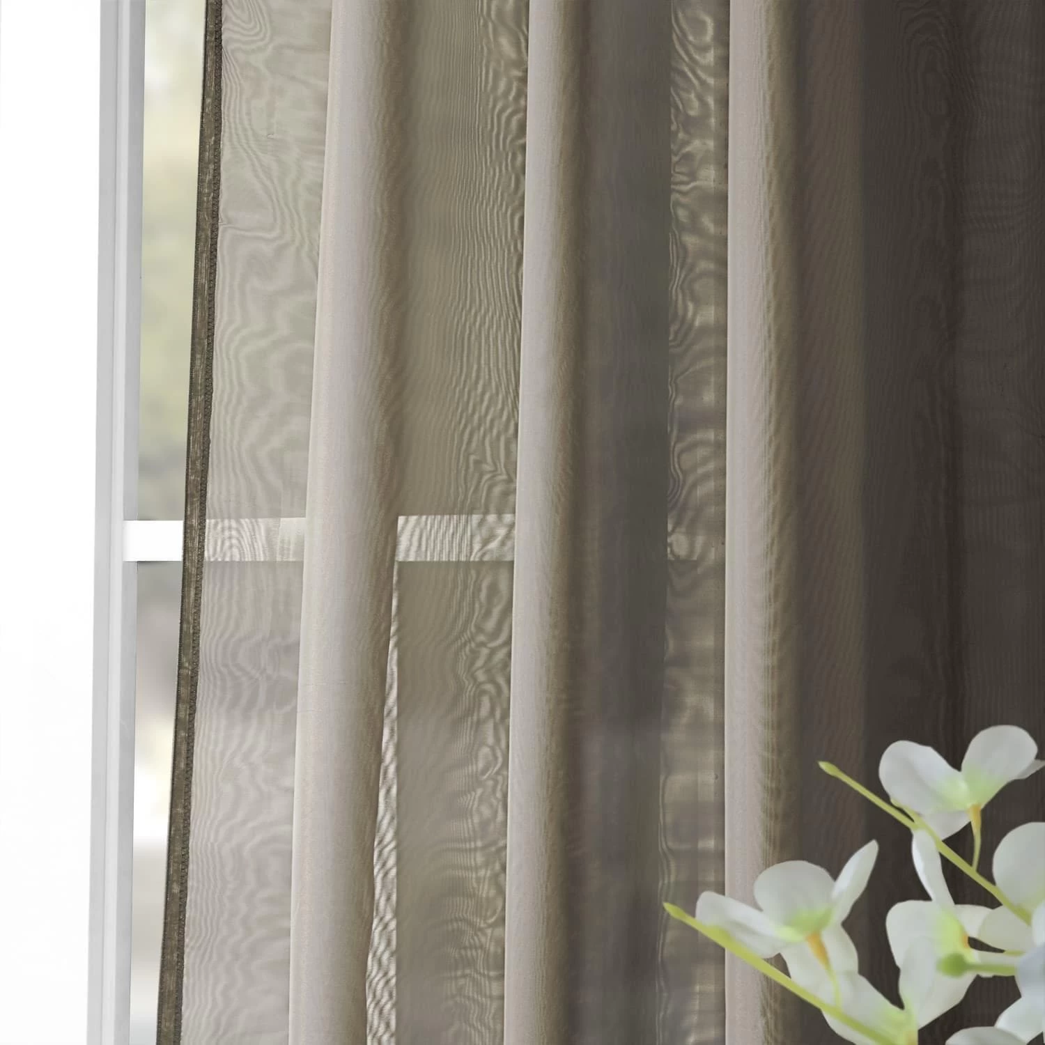 Double Layered Museum Grey Extra Wide Voile Sheer Curtain 8 Double Layered Museum Grey Extra Wide Voile Sheer Curtain - Image 6