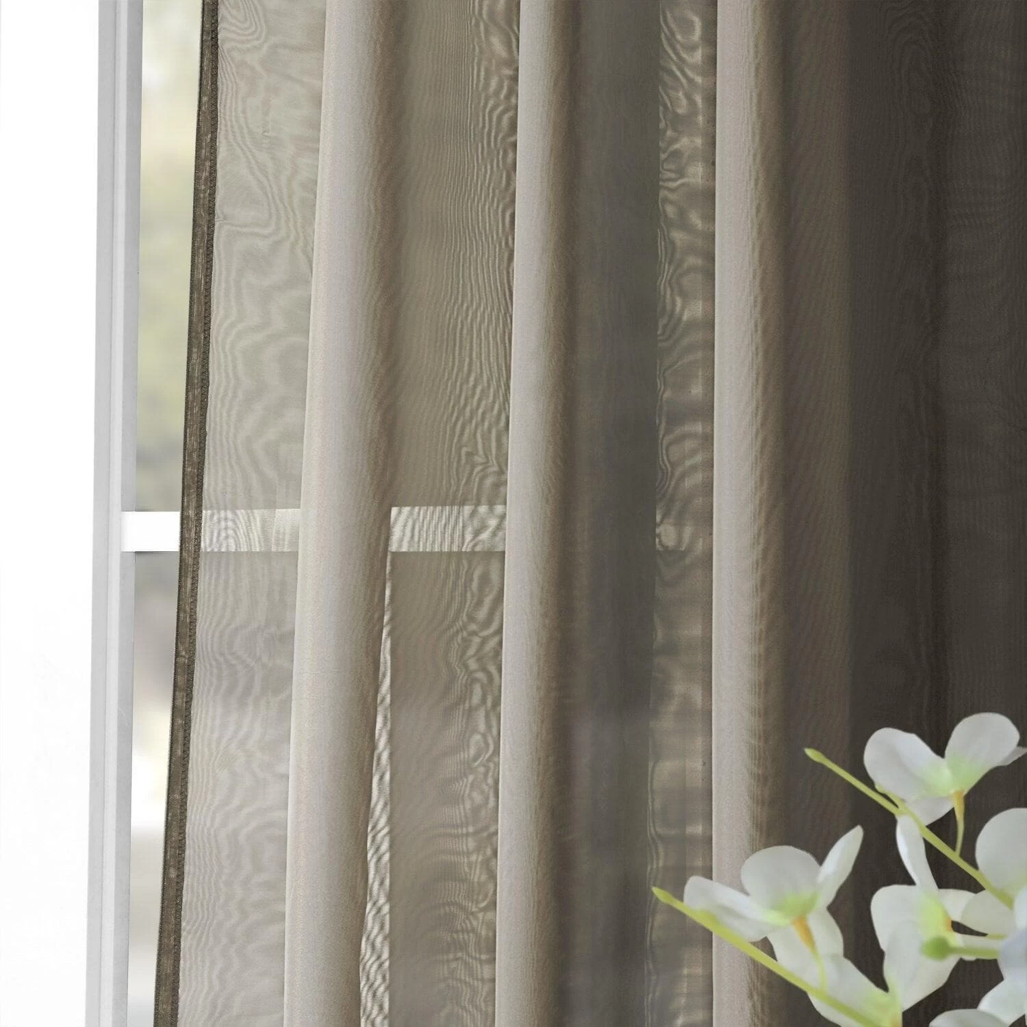 Double Layered Museum Grey Voile Sheer Curtain 7 Double Layered Museum Grey Voile Sheer Curtain - Image 5