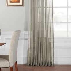 Museum Grey Extra Wide Voile Sheer Curtain -Chic Curtains Shop SHCH VOL6 SLDW 49004 2