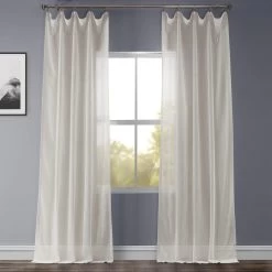 Gardenia Textured Faux Linen Sheer Curtain