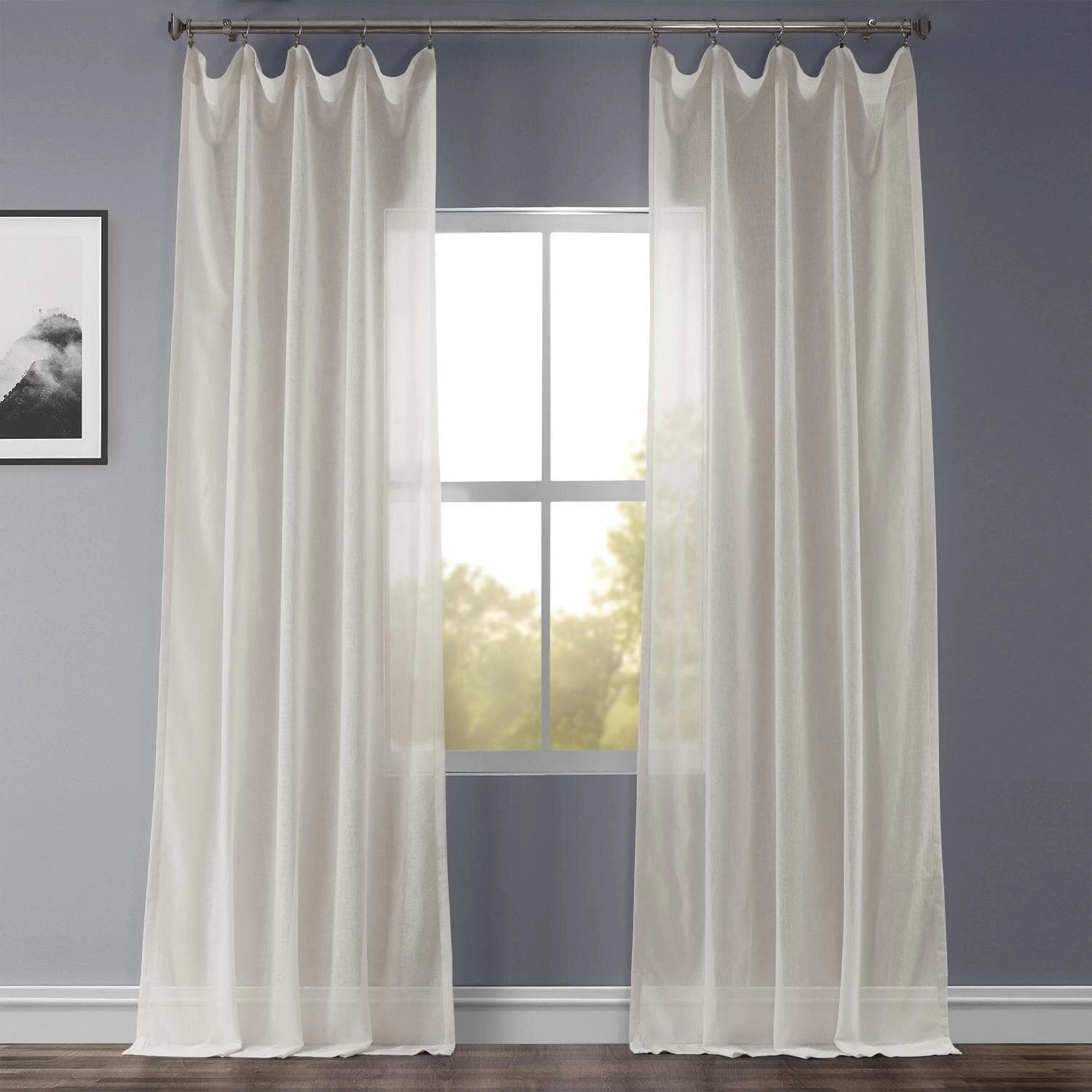 Gardenia Textured Faux Linen Sheer Curtain 3 Gardenia Textured Faux Linen Sheer Curtain