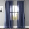 Blue Lapis Textured Faux Linen Sheer Curtain -Chic Curtains Shop SHFLNCH M019 39624 1