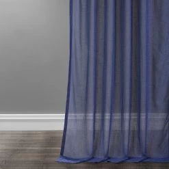 Blue Lapis Textured Faux Linen Sheer Curtain -Chic Curtains Shop SHFLNCH M019 39624 3