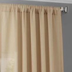 Raffia Tan Textured Faux Linen Sheer Curtain -Chic Curtains Shop SHFLNCH M022 53635 2