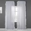 White Orchid Ruffled Faux Linen Sheer Curtain -Chic Curtains Shop SHFLNCH RM011 58636