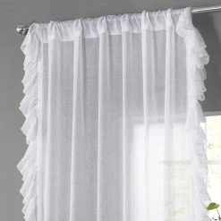 White Orchid Ruffled Faux Linen Sheer Curtain 9 White Orchid Ruffled Faux Linen Sheer Curtain -Chic Curtains Shop SHFLNCH RM011 58636 2