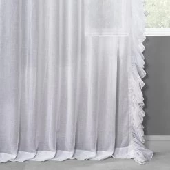 White Orchid Ruffled Faux Linen Sheer Curtain 11 White Orchid Ruffled Faux Linen Sheer Curtain -Chic Curtains Shop SHFLNCH RM011 58636 4