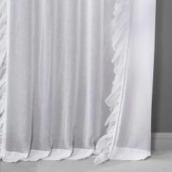 White Orchid Ruffled Faux Linen Sheer Curtain 10 White Orchid Ruffled Faux Linen Sheer Curtain -Chic Curtains Shop SHFLNCH RM011 58636 5