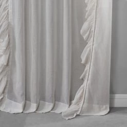 Gardenia Ruffled Faux Linen Sheer Curtain -Chic Curtains Shop SHFLNCH RM012 58637 5