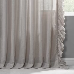Tumbleweed Ruffled Faux Linen Sheer Curtain -Chic Curtains Shop SHFLNCH RM013 58638 4