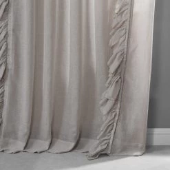 Tumbleweed Ruffled Faux Linen Sheer Curtain -Chic Curtains Shop SHFLNCH RM013 58638 5