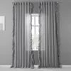 Nickel Ruffled Faux Linen Sheer Curtain -Chic Curtains Shop SHFLNCH RM015 58639