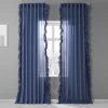 Blue Lapis Ruffled Faux Linen Sheer Curtain -Chic Curtains Shop SHFLNCH RM019 58640