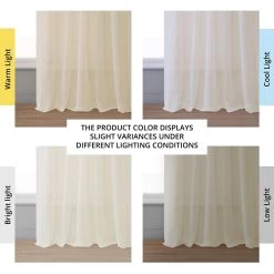 Chaste Tan Faux Linen Sheer Curtain Pair (2 Panels) 13 Chaste Tan Faux Linen Sheer Curtain Pair (2 Panels) -Chic Curtains Shop SHFLNCH SP12 angled front view