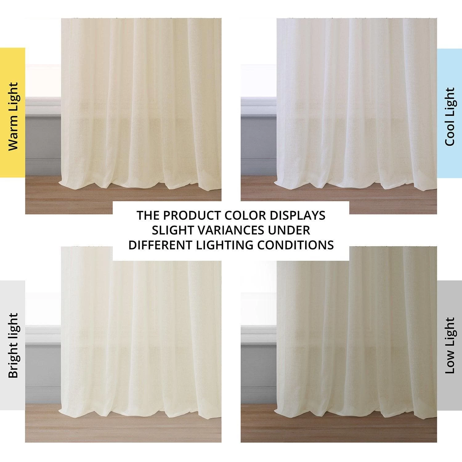 Chaste Tan Faux Linen Sheer Curtain Pair (2 Panels) 8 Chaste Tan Faux Linen Sheer Curtain Pair (2 Panels) - Image 6
