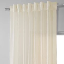 Chaste Tan Faux Linen Sheer Curtain Pair (2 Panels) 11 Chaste Tan Faux Linen Sheer Curtain Pair (2 Panels) -Chic Curtains Shop SHFLNCH SP12 back tab header