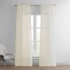 Chaste Tan Faux Linen Sheer Curtain Pair (2 Panels) -Chic Curtains Shop SHFLNCH SP12 front view
