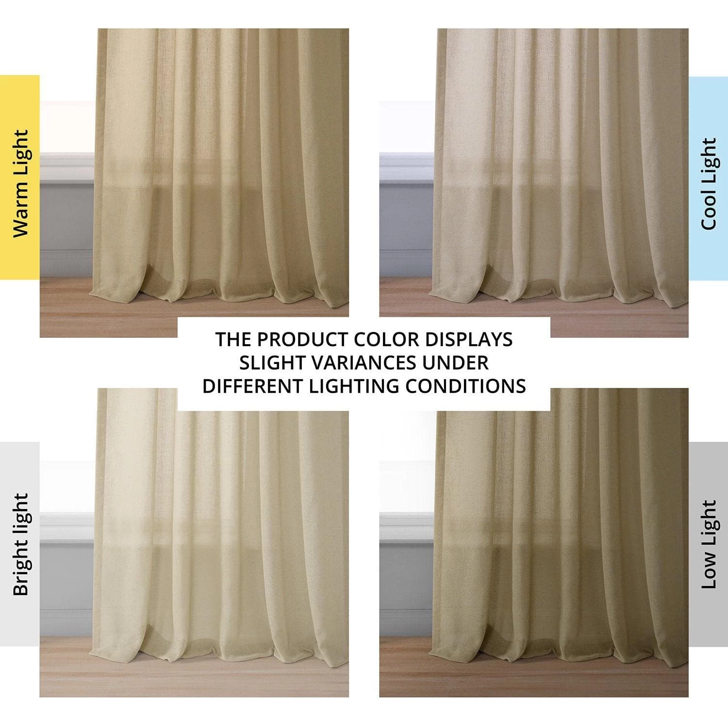 Gobi Dunes Faux Linen Sheer Curtain Pair (2 Panels) 8 Gobi Dunes Faux Linen Sheer Curtain Pair (2 Panels) - Image 6