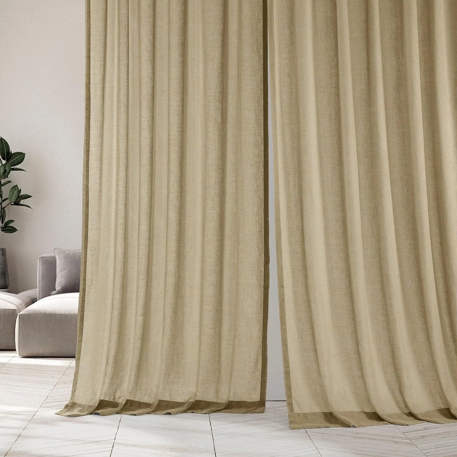 Gobi Dunes Faux Linen Sheer Curtain Pair (2 Panels) 7 Gobi Dunes Faux Linen Sheer Curtain Pair (2 Panels) - Image 5