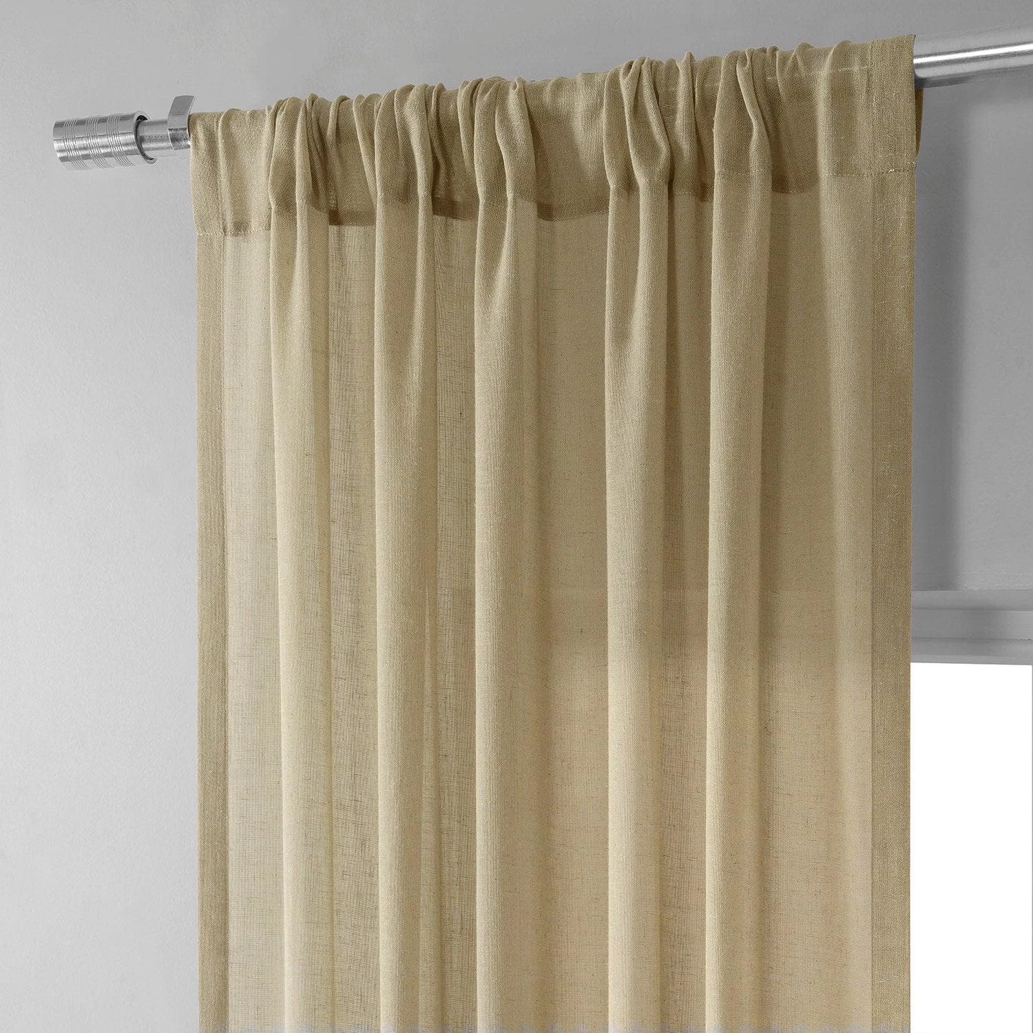 Gobi Dunes Faux Linen Sheer Curtain Pair (2 Panels) 5 Gobi Dunes Faux Linen Sheer Curtain Pair (2 Panels) - Image 3