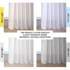 Purity White Deluxe French Linen Curtain 13 Purity White Deluxe French Linen Curtain -Chic Curtains Shop SHLNCH GB1001031 angled front view