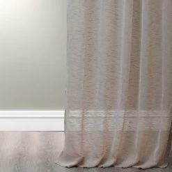 Light Grey Open Weave Linen Blend Sheer Curtain -Chic Curtains Shop SHLNCH J0108 39613 3