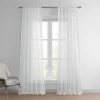White Open Weave Linen Blend Sheer Curtain -Chic Curtains Shop SHLNCH J0109 94737
