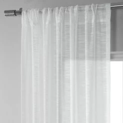 White Open Weave Linen Blend Sheer Curtain 10 White Open Weave Linen Blend Sheer Curtain -Chic Curtains Shop SHLNCH J0109 94737 2