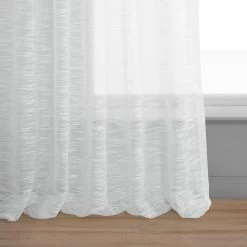 White Open Weave Linen Blend Sheer Curtain 11 White Open Weave Linen Blend Sheer Curtain -Chic Curtains Shop SHLNCH J0109 94737 3