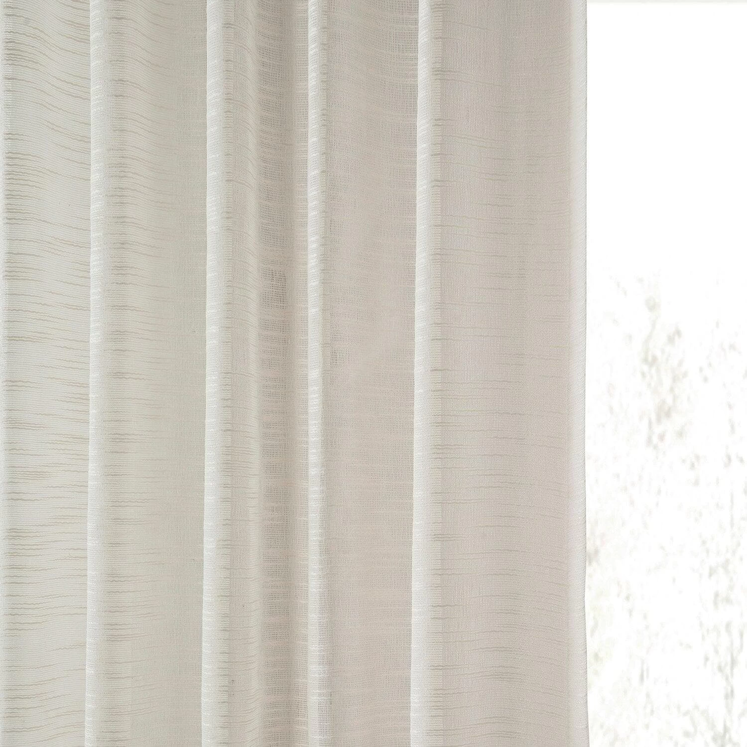 Ivory Open Weave Linen Blend Sheer Curtain 7 Ivory Open Weave Linen Blend Sheer Curtain - Image 5