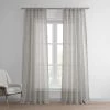 Azure Grey Faux Linen Sheer Curtain Pair (2 Panels) 2 Azure Grey Faux Linen Sheer Curtain Pair (2 Panels) -Chic Curtains Shop SHLNCH SP108 front view