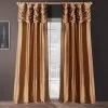 Brown Gold Ruched Thai Silk Curtain -Chic Curtains Shop SS SBN1 RU 5534