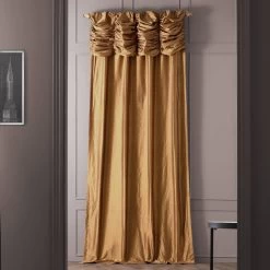 Brown Gold Ruched Thai Silk Curtain -Chic Curtains Shop SS SBN1 RU 5534 1