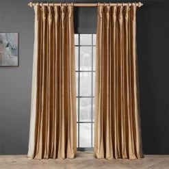Taupe Gold Thai Silk Curtain