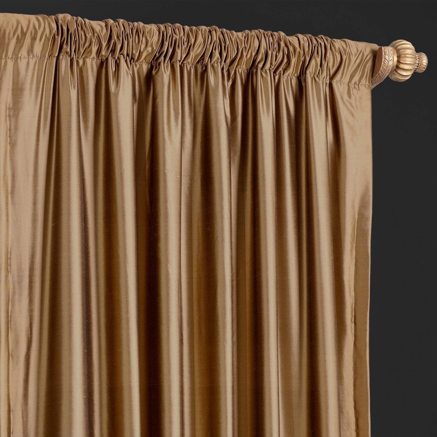 Taupe Gold Thai Silk Curtain 6 Taupe Gold Thai Silk Curtain - Image 4