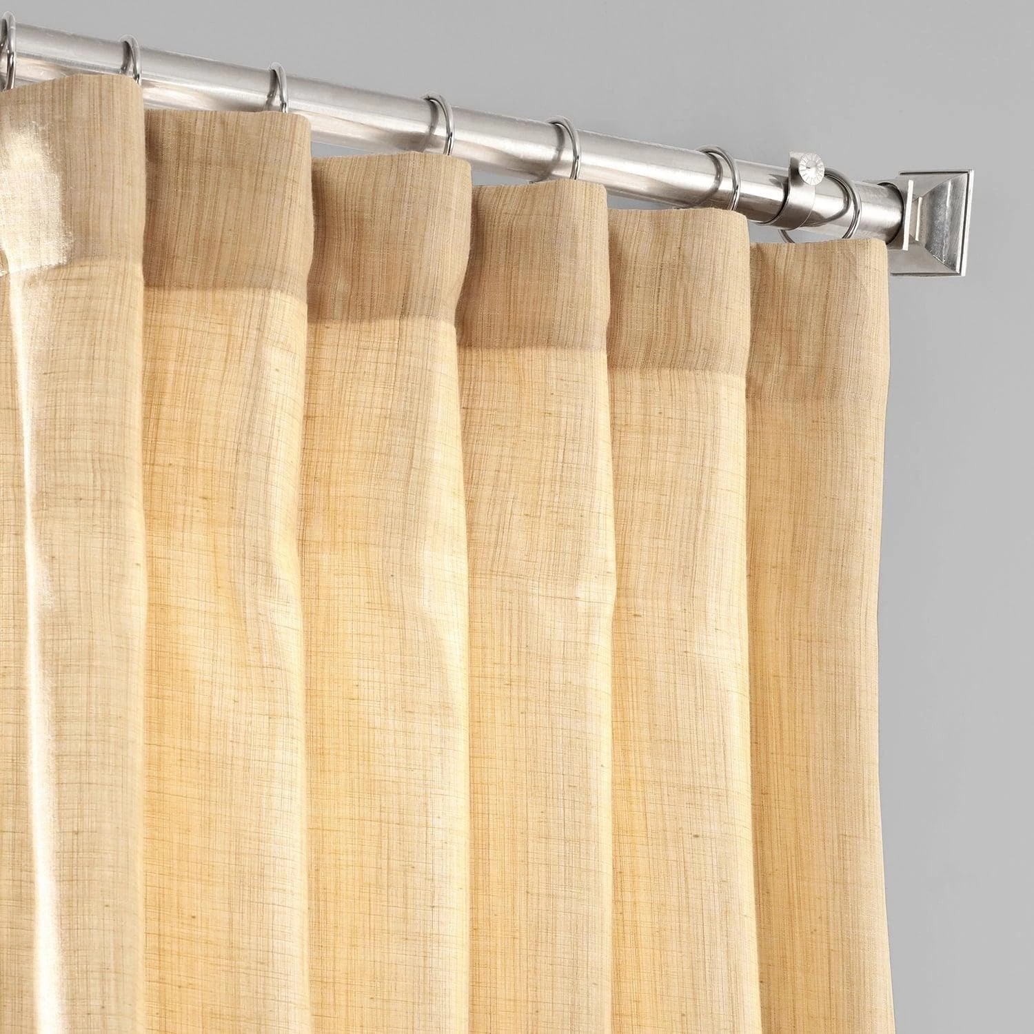 Tan Designer Shantung Faux Silk Curtain 4 Tan Designer Shantung Faux Silk Curtain - Image 2