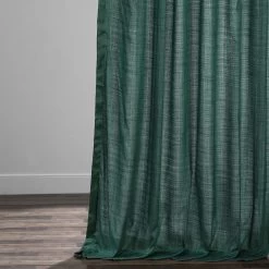 Basil Green Designer Shantung Faux Silk Curtain -Chic Curtains Shop SSCS 180736 49638 2