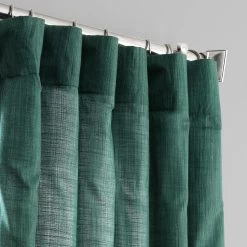 Basil Green Designer Shantung Faux Silk Curtain -Chic Curtains Shop SSCS 180736 49638 3